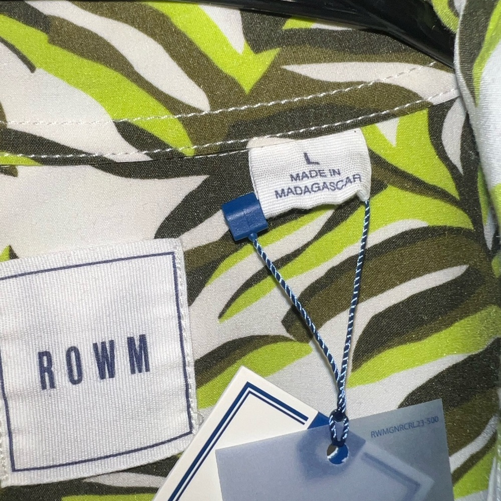 ROWM Mens Palm Leaf Print Short Sleeve Button Down Shirt - Tropical - Picture 3 of 4